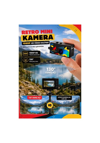 Robeve 1080p Hd Video Kayıt 130 Geniş Açı Retro Mini Dijital Kamera