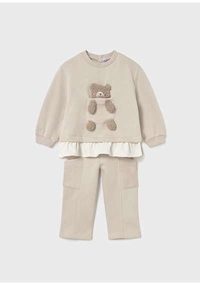 Mayoral Kız Bebek Bej Sweat Pantolon Takım 2843 Bej