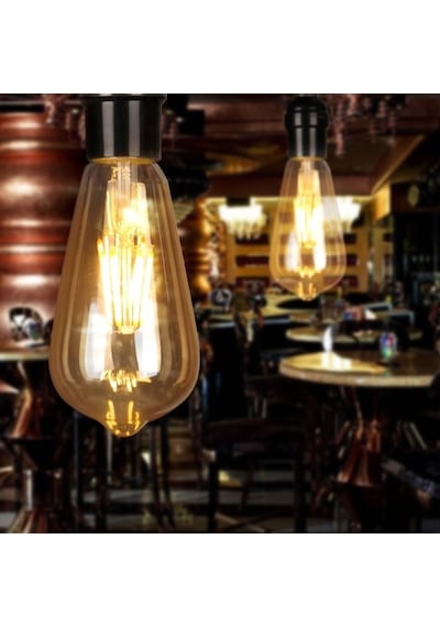 10 Lu Edison St64 Flamanlı Rustik l 4w Led Ampul 10'lu Dekoratif