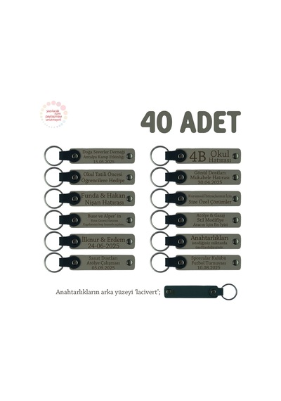 Kül Gri, Kitap Kulübü Etkinliği İçin Kişiselleştirilmiş Anı Anahtarlık 40 Lı Set, Özel Hediye Çok Renkli