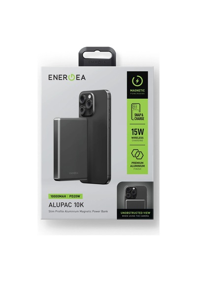 Alupac 10k 10.000 Mah 20w Type-c Ve 15w Kablosuz Şarj Çıkışlı Pd Hızlı Şarj Powerbank - Koyu Gri