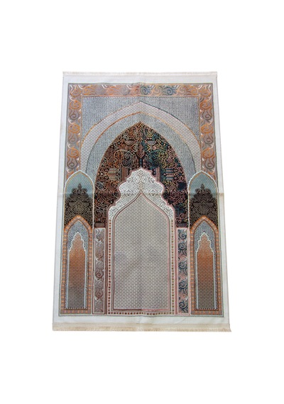 Geleneksel Desenli Hediyelik Halı Tipi Dokuma Seccade Kahverengi Kahverengi