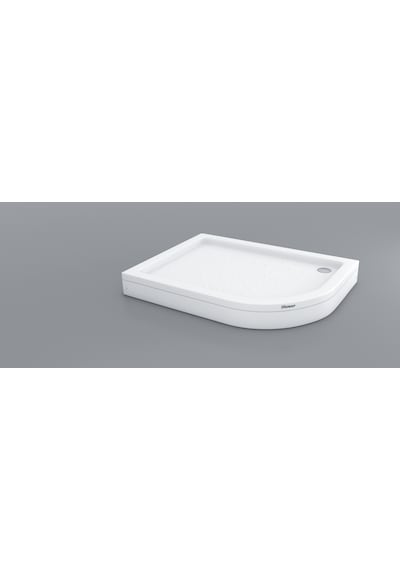 Shower 100x140 Oval Asimetrik Duş Teknesi Panelli