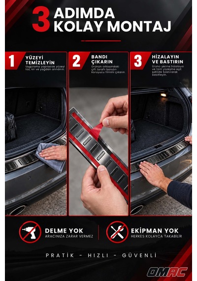 Mercedes E Serisi S212 2010-2013 Uyumlu Krom Arka Tampon Eşiği Paslanmaz Çelik Siyah