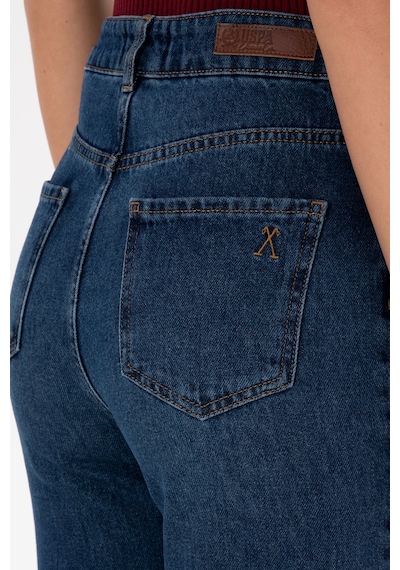 U.S. Polo Assn. Kadın Koyu Mavi Mom High Waist Fit Jean Pantolon 50316560-DN0023