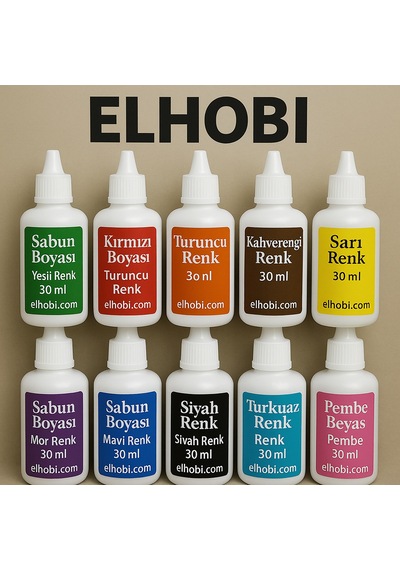 30 Ml X 10 Adet Farklı Renklerde Sabun Boyası Veya Renklendirici
