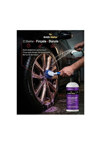 Araç Oto Mor Jant Temizleyici - Renkli Köpük Sprey 500ml Spıder