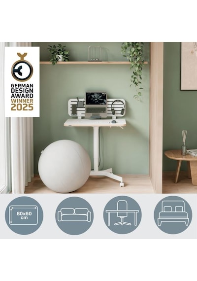 Leitz Ergo Küçük Sit Standing Çalışma Masası Kod:65360001 Beyaz
