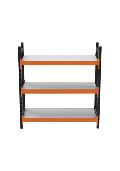 3 Katlı Tel Kafesli Dekoratif Midi Rack - Ekonomik Depo,arşiv, Kiler Rafı Siyah-turuncu-46x120 Cm-150 Cm Çok Renkli