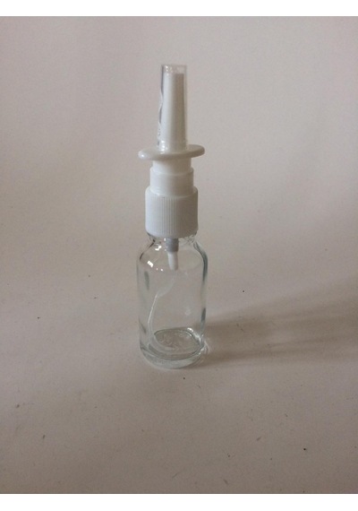 20Ml Şeffaf Cam Şişe Burun Sprey Başlık Beyaz (10 Adet)