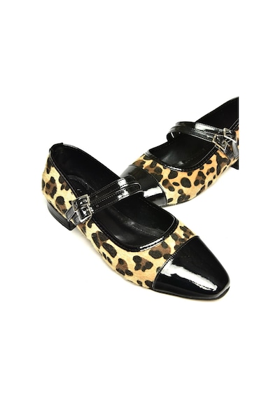 Fox Shoes U725512102 Leopar Desenli Kadın Babet Leopar-süet Leopar