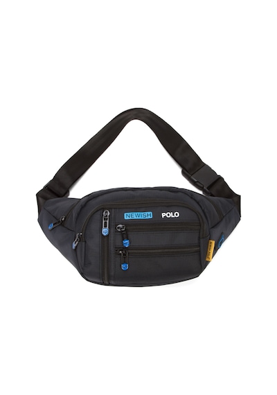 Newish Polo Erkek Usb Kulaklık Çıkışlı Crossbody Çapraz Göğüs Omuz Ve Bel Çantası New328 Siyah - Mavi