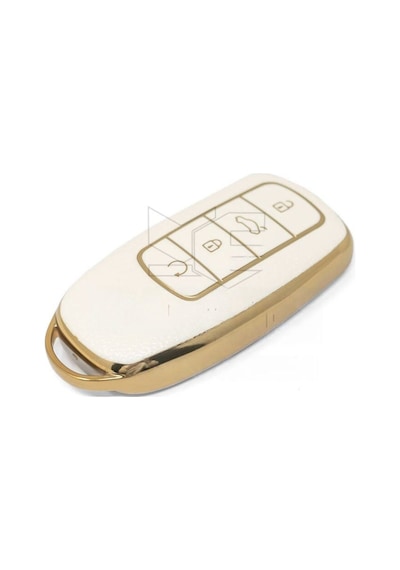 Lüx Chery Tiggo 8 Pro Omoda 5 Tiggo 7 Avantgarde Nano Anahtar Kılıfı Beyaz Gold Renk