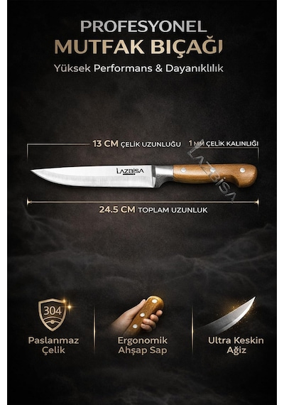 Hand Craft Mutfak Bıçak Seti Et Ekmek Sebze Meyve Bıçağı 3 Lü Set Günlük Kullanım Mtf-003 Çok Renkli