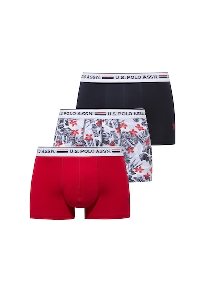 U.s. Polo Assn. Erkek Lacivert - Kırmızı - Baskılı 3 Lü Boxer Lacivert - Kırmızı - Baskılı