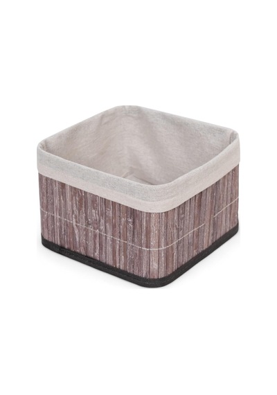 Bambu Çok Amaçlı Saklama Kutusu Düzenleyici Kare Organizer, Dekoratif Bambu Düzenleyici Gri 20x20x13cm 2 Adet Cok Renkli