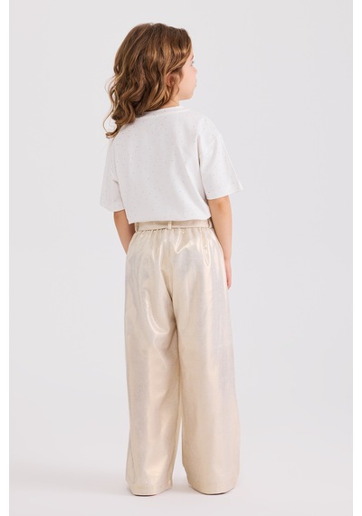 Panço Kız Çocuk Gold Pantolon Sarı