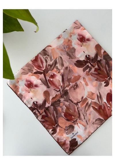 Emproyal Pastoral Desen Line Eşarp Çikolata