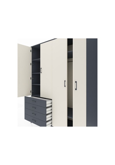 Kronos Gardrop 6 Raflı 4 Çekmeceli Tek Askılı 176x59x221 Antrasit-aytaşı/antrasit Aytaşı/antrasit Kronos Gardrop 6 Raflı 4 Çekmeceli Tek Askılı 176x59x221 Antrasit-aytaşı/antrasit Aytaşı/antrasit