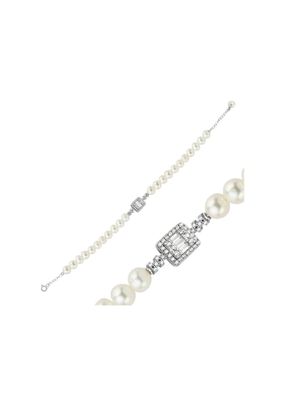 6,5 Mm Baget Doğal İncili Bileklik 22 Cm / Rose Rose Pembe Altın