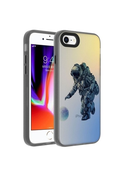 Apple Uyumlu iPhone Se 2020 Kılıf Desenli Zore Dragon Sert Kapak Astronot