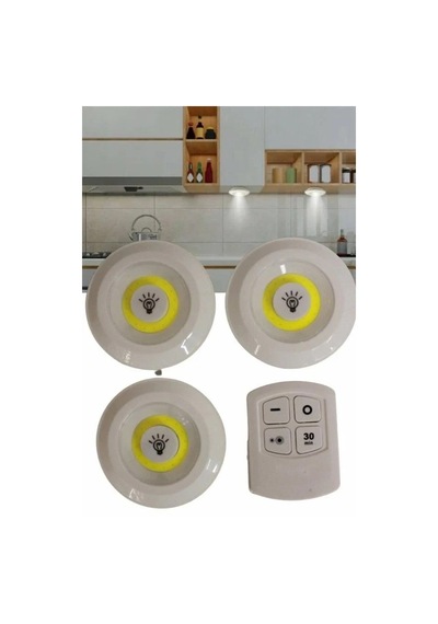 Ergonomik Kablosuz Led Işıldak 3'lü Set Mutfak Banyo Çok Renkli
