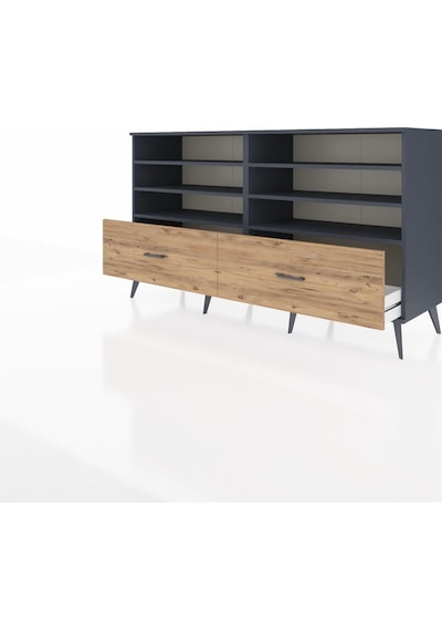 Hyperion Konsol 6 Raflı 2 Çekmeceli 176x44x99 Antrasit-antrasit/ Antrasit-antrasit/çam Hyperion Konsol 6 Raflı 2 Çekmeceli 176x44x99 Antrasit-antrasit/ Antrasit-antrasit/çam