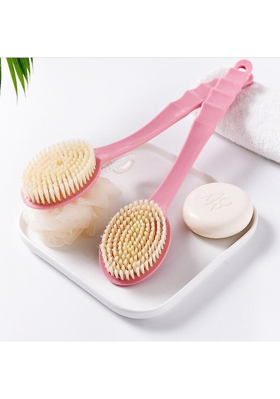 Erolise Çift Taraflı Yumuşak Uzun Saplı Banyo Duş Vücut Fırçası Ve Lifi
