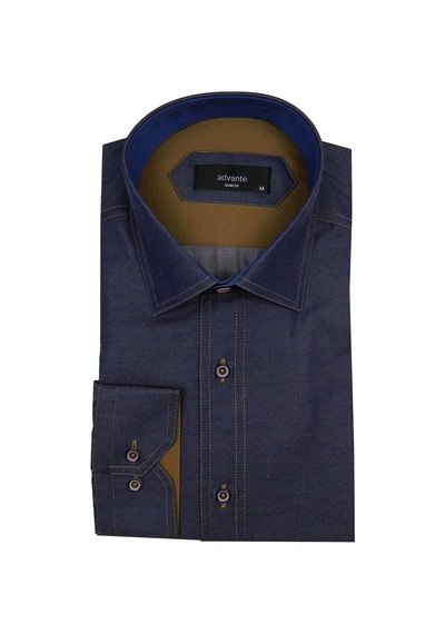 Erkek Slim Fit Gömlek Bgl-st00121 Lacivert