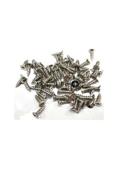 Nikel 1000 Adet Klips Vidası 2,3x7,5 Mm Yhb, İthal - Konik Başlı Kutu Ayak, Askı, Mini Vida