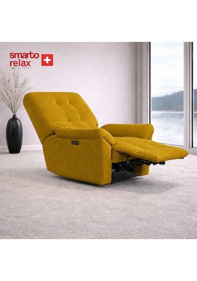 Smarto Relax Porto Liftli Çift Motorlu Elektrikli Ayağa Kalkma Destekli Polyester Hasta Ve Baba Tv Koltuğu Sarı