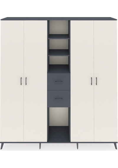Hyperion Dolap 15 Raflı 2 Çekmeceli 4 Kapaklı 220x44x243 Antrasit-aytaşı/antrasit Aytası/antrasıt Hyperion Dolap 15 Raflı 2 Çekmeceli 4 Kapaklı 220x44x243 Antrasit-aytaşı/antrasit Aytası/antrasıt