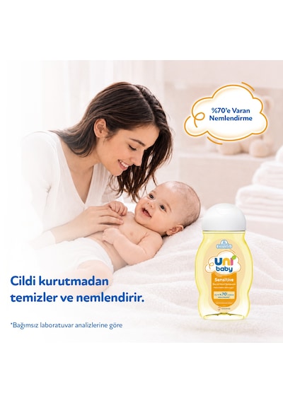 Uni Baby Sensitive Saç ve Vücut Şampuanı 200 Ml 3'lü