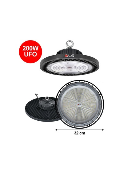 200w Askılı Yüksek Tavan Armatür Ufo Dls Led Ufo-104-200 Siyah