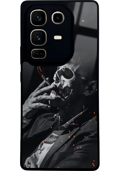 İnfinix Note 50 Pro Smoke Skull Tasarımlı Glossy Telefon Kılıfı Çok Renkli