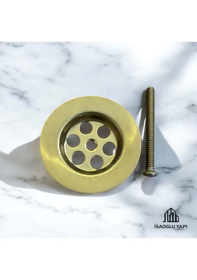 İsaoğlu Yapı Mat Gold Lavabo Süzgeci Mat Altın Lavabo Gideri Bütün Lavabolarla Uyumlu Mat Gold Gider Gold Altın