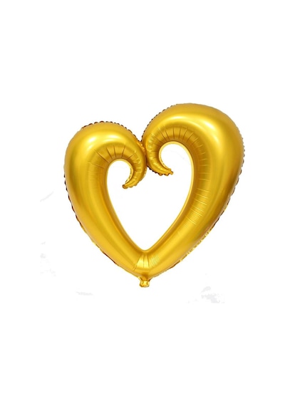 Helyuma Uyumlu Kalp Şekilli Büyük Boy Sevgililer Günü Metalik Kalpli Folyo Balon Altın Gold Kalp Balon