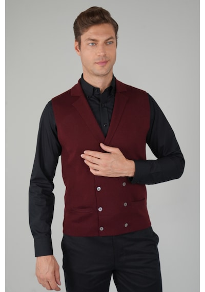 Bisse Bordo Kruvaze Yün Erkek Yelek Tryl24k24202 D25 Bordo Bisse Bordo Kruvaze Yün Erkek Yelek Tryl24k24202 D25 Bordo