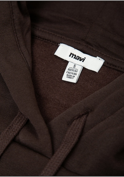 Mavi Logo Baskılı Kapüşonlu Kahverengi Sweatshirt 1600361-70222