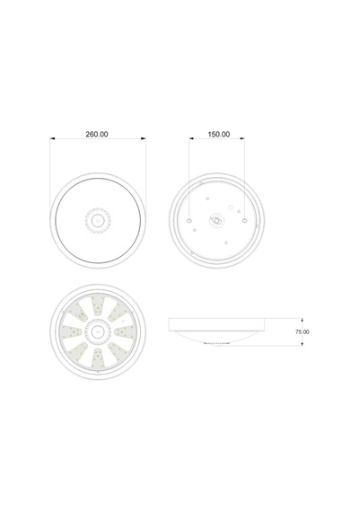 Ayrex 20w Led Tavan Lambası, Hareket Sensörlü Led Glop Armatürü 6500k Beyaz Işık Manolya Vl811120 Diğer