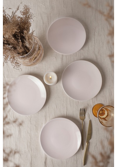 Keramika Krem Ege Pasta Tabağı 20 Cm 4 Adet 036