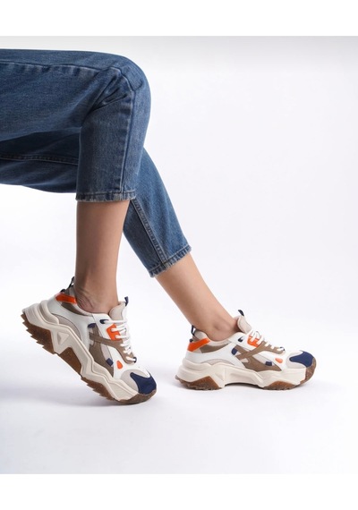 Yüksek Tabanlı Sneaker Bej