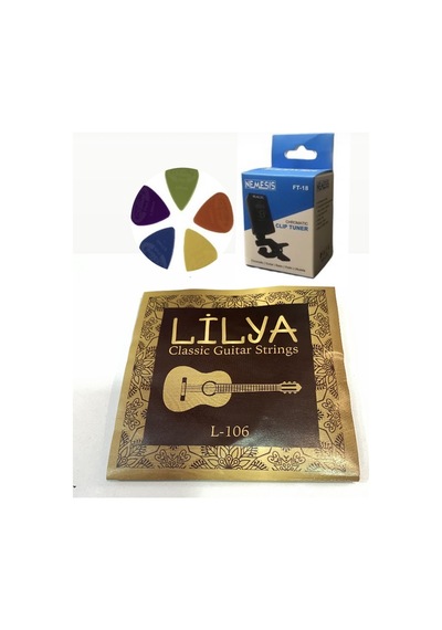 Lilya Klasik Gitar Teli 3'Lü (Akort Cihazlı) Ekonomik Set