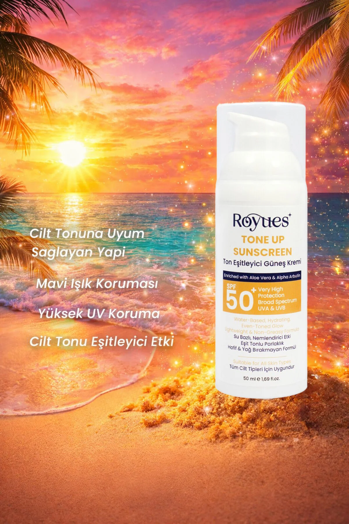Ton Eşitleyici Güneş Kremi Spf50 Cilt Bariyeri Onarıcı,yenileyici ,nemlendirici, 50ml