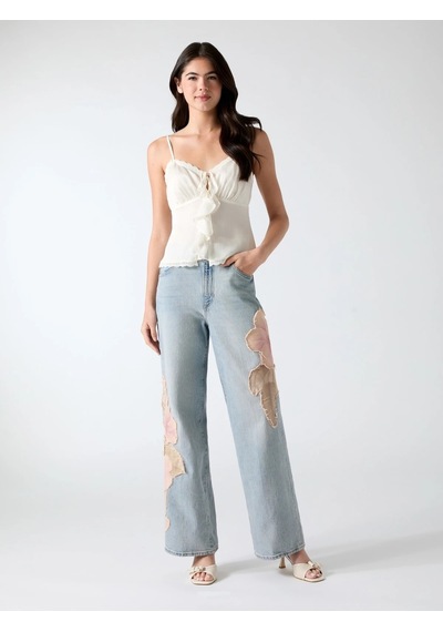 Guess Rey Loose Fit Kadın Jean Pantolon W6ya4bd1772 Mavi