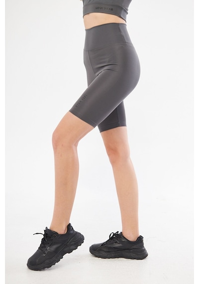 Lesa Wear Yüksek Bel Likralı Toparlayıcı Kısa Şort Tayt Antrasit