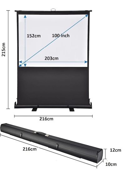 Peak 203x152 Cm Taşınabilir Pull Up Floor Projeksiyon Perdesi