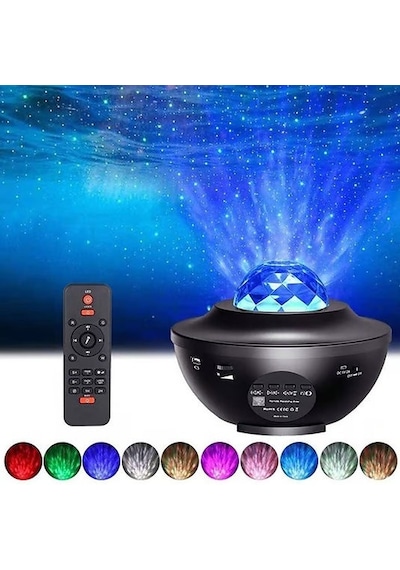 Led Hoparlörlü Lazer Projeksiyon Gece Lambası