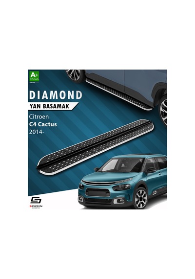 S-dizayn Citroen C4 Cactus Diamond Krom Yan Basamak 183 Cm 2014 Üzeri