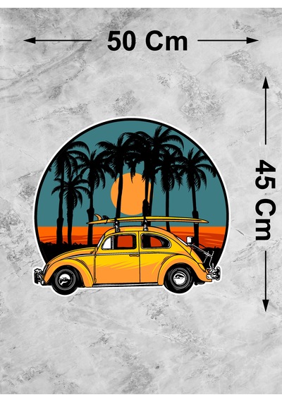 Classic Volkswagen Vosvos Sticker - Araba Oto Motosiklet Karavan Sticker - 00065 50x45 Cm